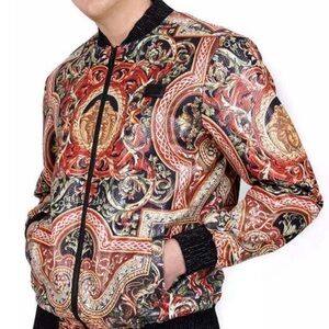 NEW Barabas Bomber Track Jacket Mens Baroque Medusa Faux Snakeskin Casual sz 3XL